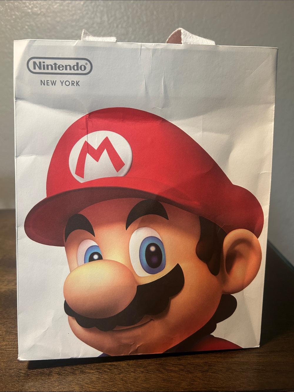 Nintendo Mario Red and White Character paper Gift Bag 7”x11”
